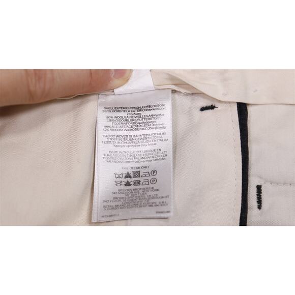 Brooks Brothers Madison Navy Blue Check Reda Wool Flat Front Dress Pants 34x27 - Picture 8 of 8